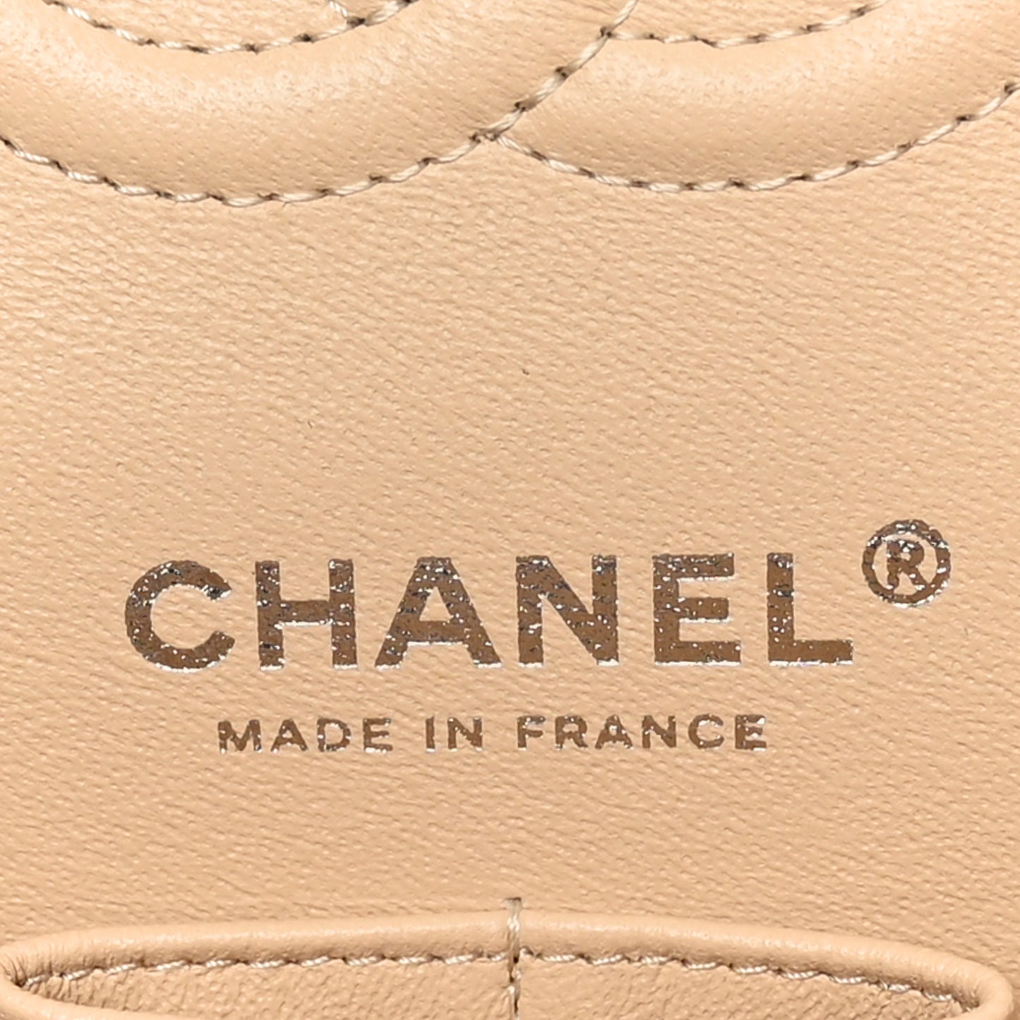 Caviar Quilted Small Double Flap Beige