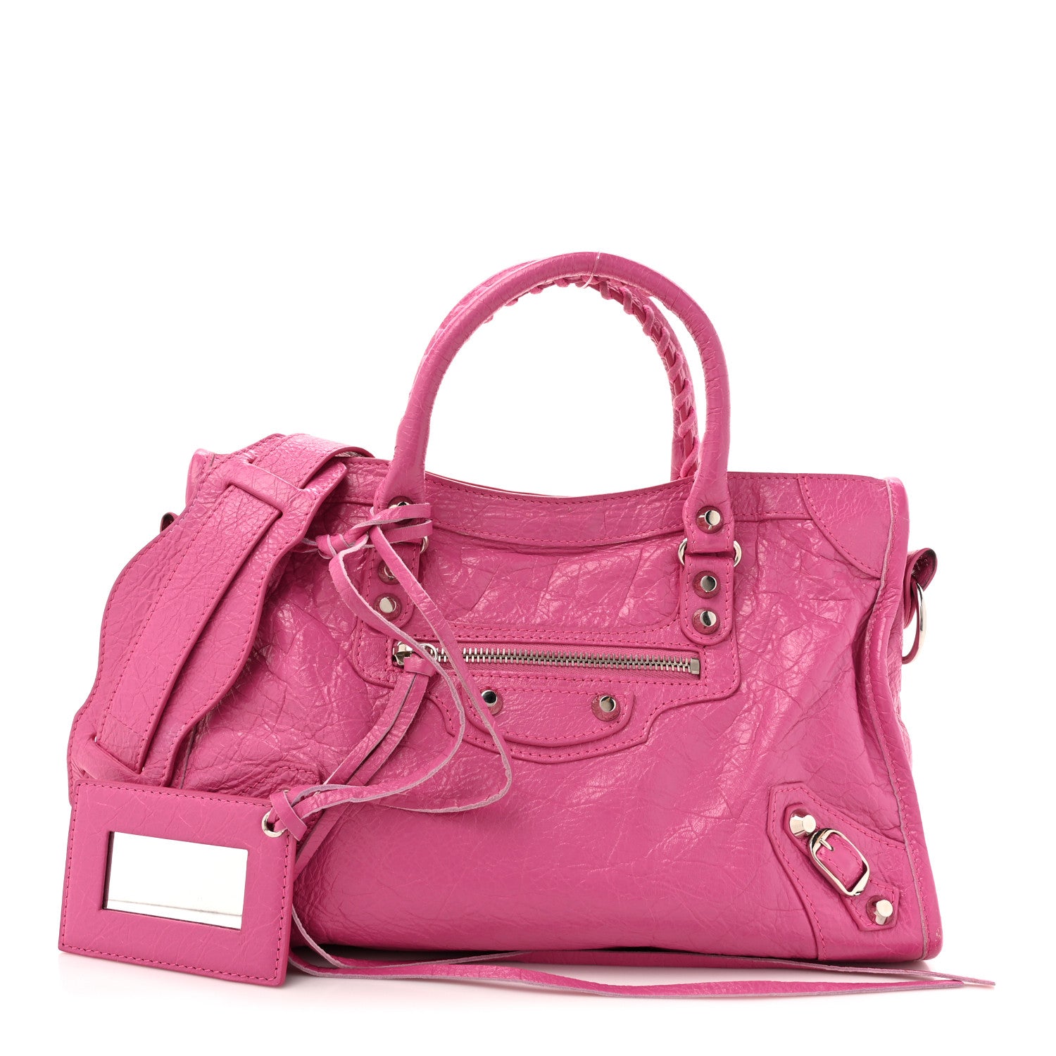 Balenciaga Agneau Classic Silver Hardware S City Flamingo 3 of 17