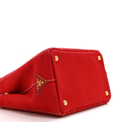 Prada Canapa Small Logo Tote Rosso Talco 9 of 10
