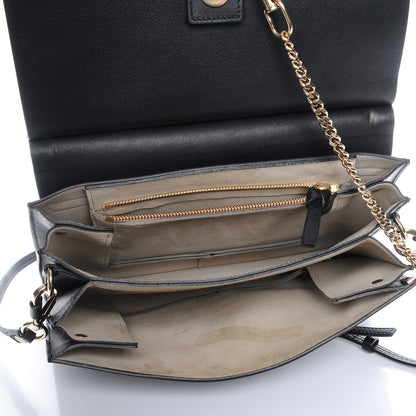 Chloe Suede Calfskin Medium Faye Shoulder Bag Black 5 of 8