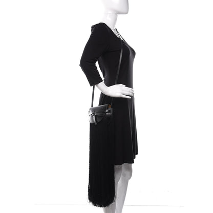 Loewe Calfskin Mini Fringe Gate Crossbody Bag Black 2 of 11