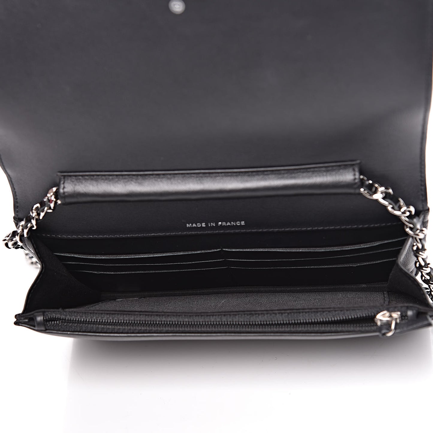 Patent Strass Wallet On Chain WOC Black