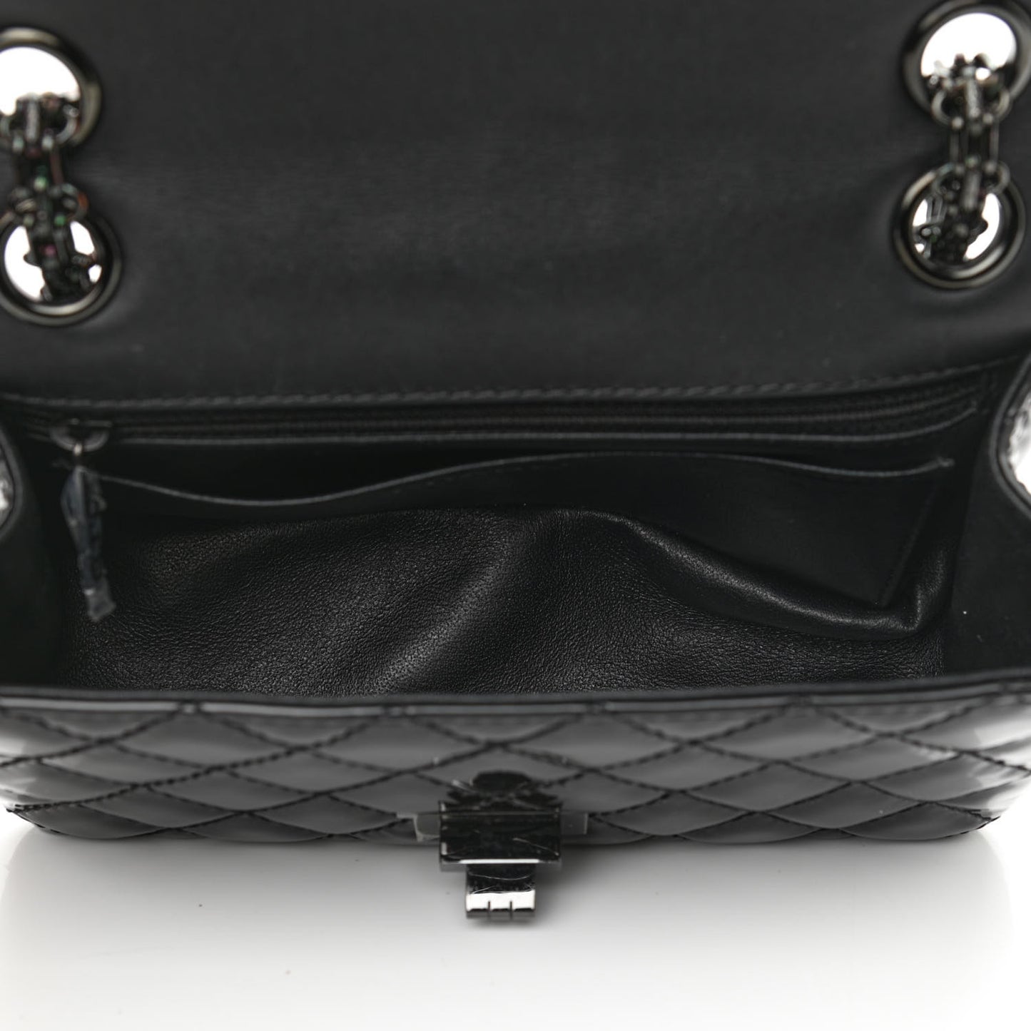 Patent Calfskin Quilted 2.55 Reissue Mini Flap So Black