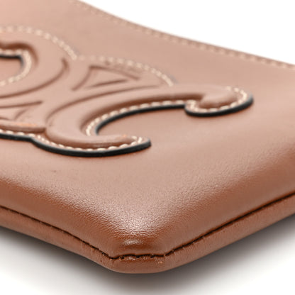 Celine Smooth Calfskin Cuir Triomphe Coin and Card Pouch With Hook Tan 8 of 12