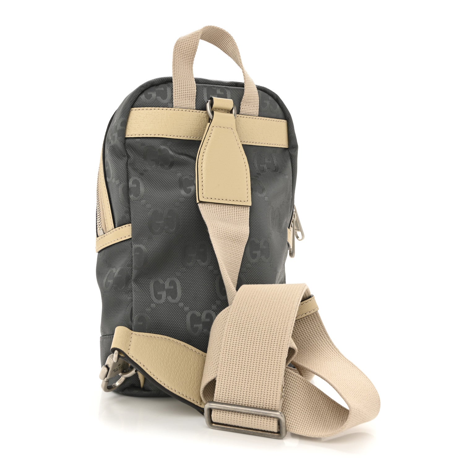 Gucci Econyl Nylon Monogram Off The Grid Sling Backpack Graphite Grey New Plaster 3 of 12