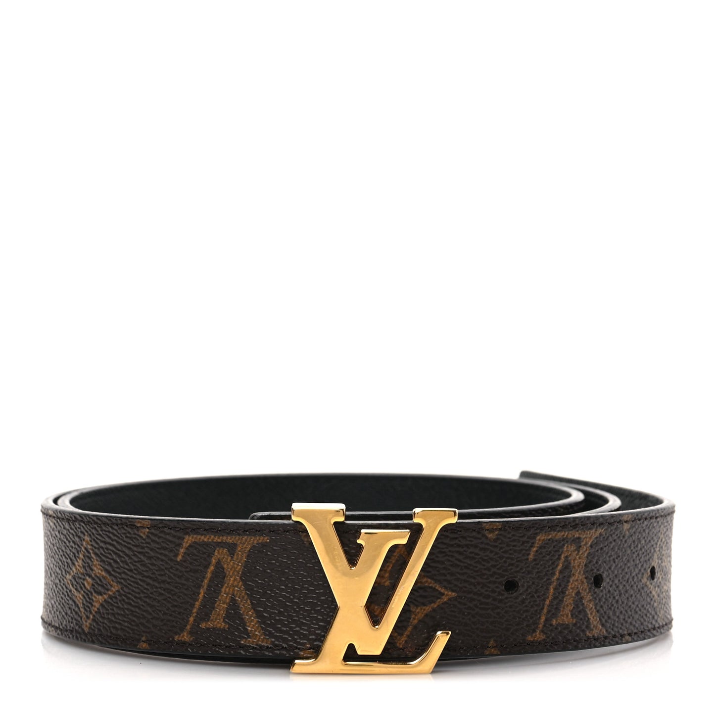 Calfskin Monogram 30mm LV Initiales Reversible Belt 90 36 Black
