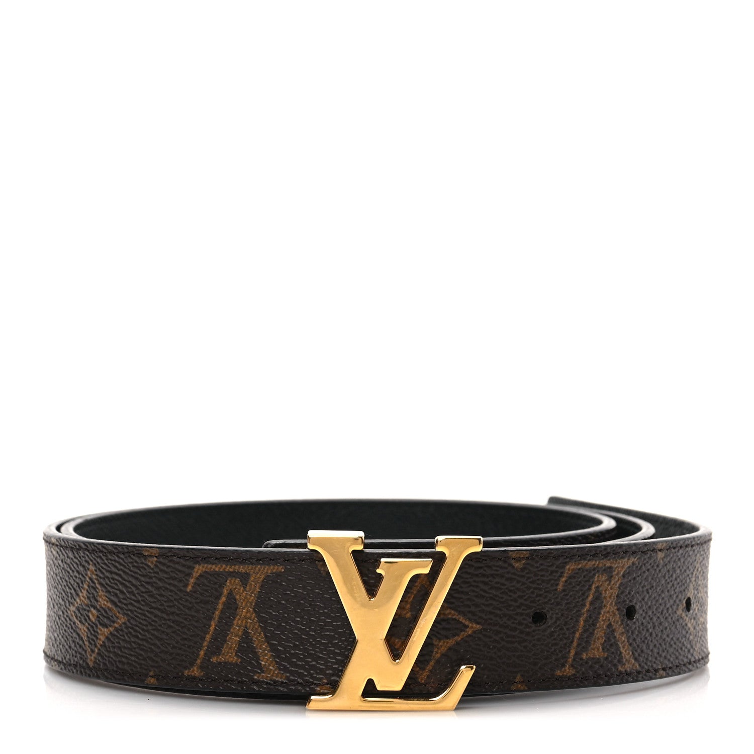 Louis Vuitton Calfskin Monogram 30mm LV Initiales Reversible Belt 90 36 Black 1 of 7