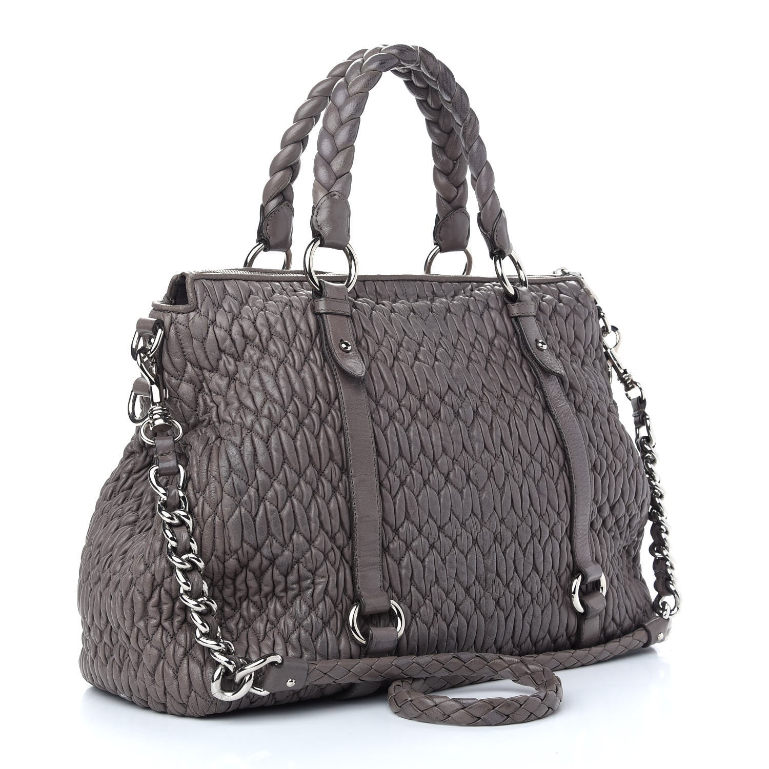 Miu Miu Nappa Matelasse Shopping Tote Argilla 3 of 10