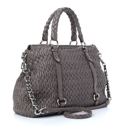 Miu Miu Nappa Matelasse Shopping Tote Argilla 3 of 10