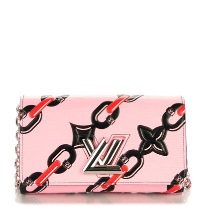 Louis Vuitton Epi Chain Flower Print Twist Chain Wallet Pink 1 of 7