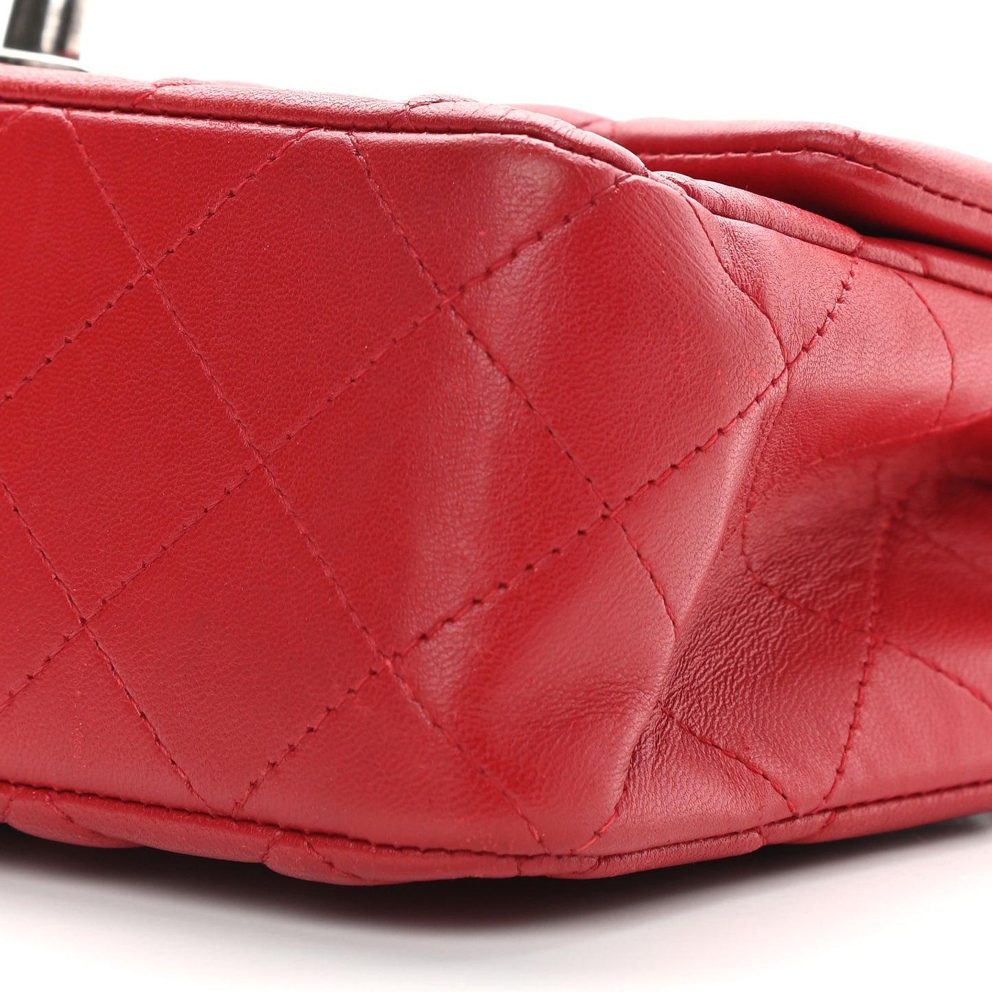Lambskin Quilted Mini Rectangular Flap Red