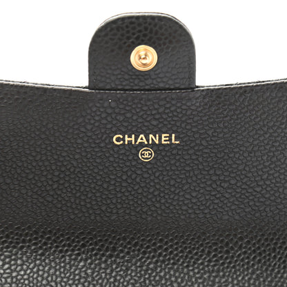 Chanel Caviar Quilted Large Gusset Flap Wallet Black 6 of 9
