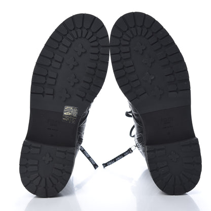 Fendi Nappa FF Embossed Womens Biker Boots 38 Black 5 of 8