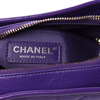 Chanel Aged Calfskin Chevron Quilted Small Gabrielle Hobo Purple 8 of 11