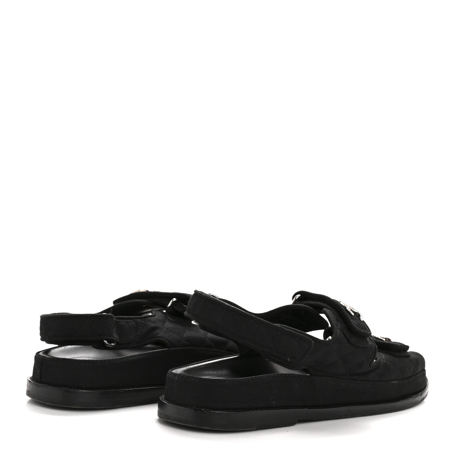 Chanel Mixed Fibers Velcro Dad Sandals 39 Black 5 of 10