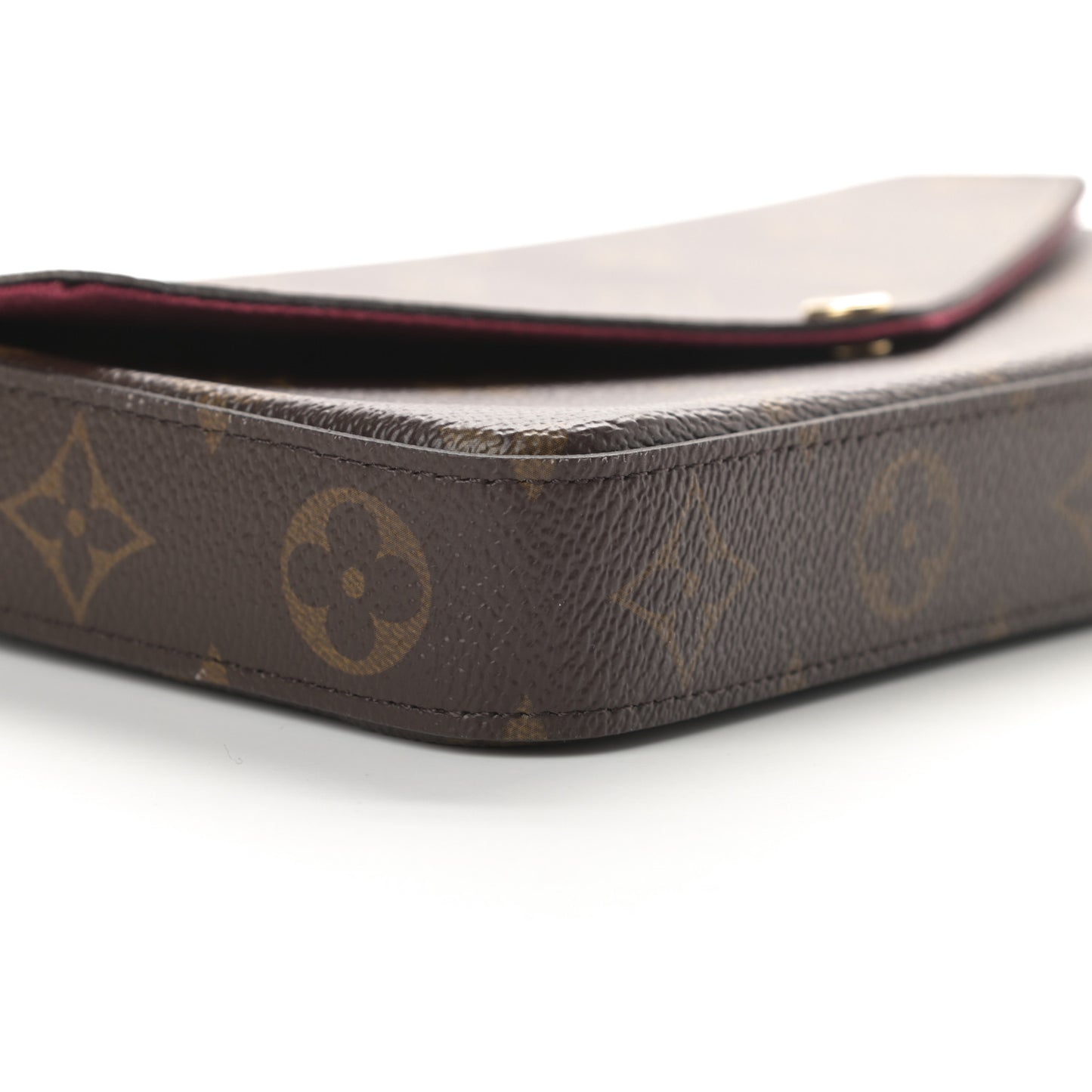 Monogram Pochette Felicie Chain Wallet Fuchsia