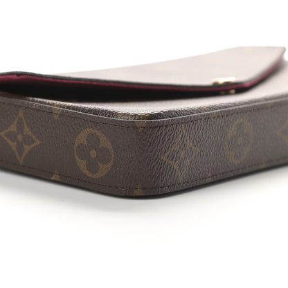 Louis Vuitton Monogram Pochette Felicie Chain Wallet Fuchsia 12 of 13