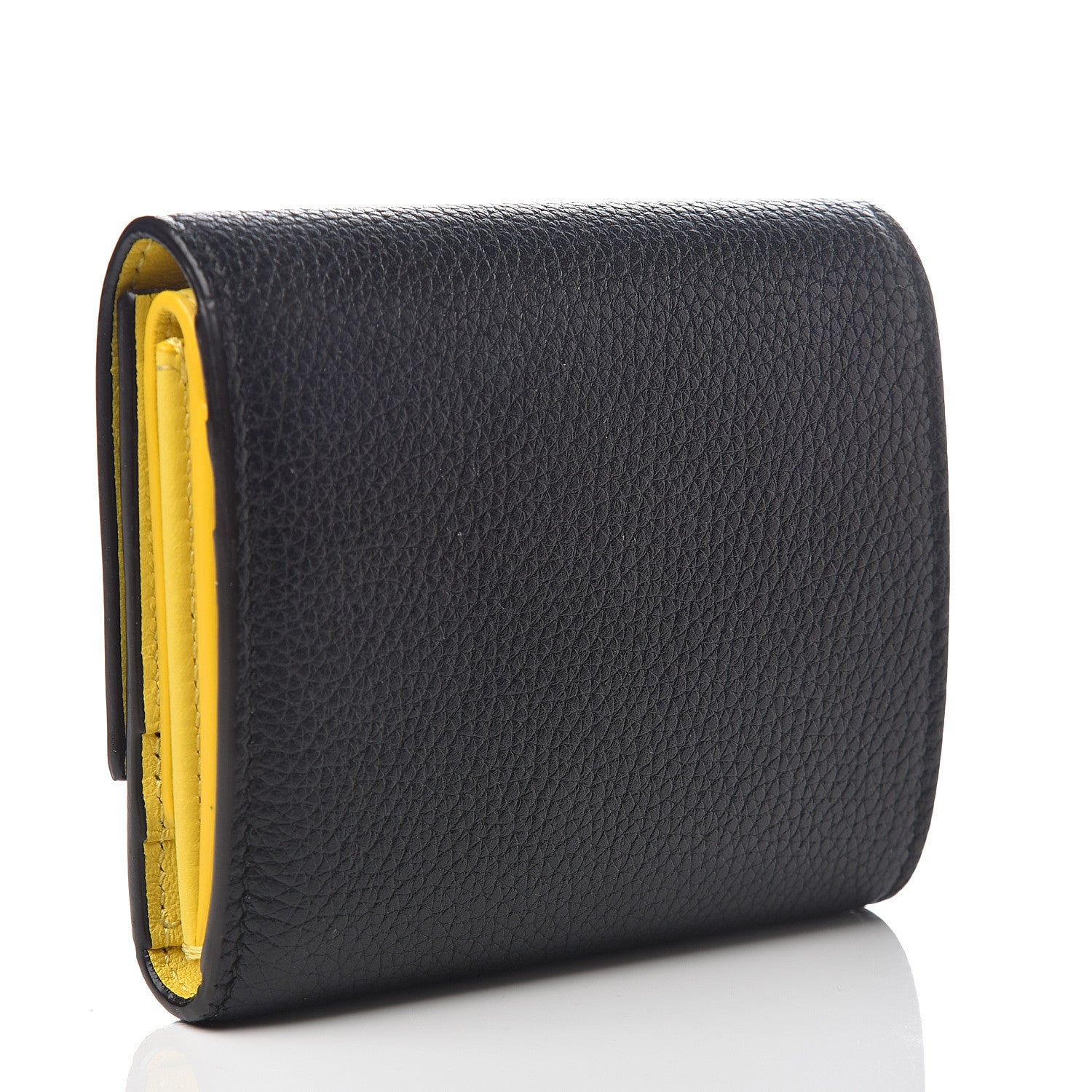 Celine Drummed Calfskin Small Multifunction Folded Wallet Black 2 of 5