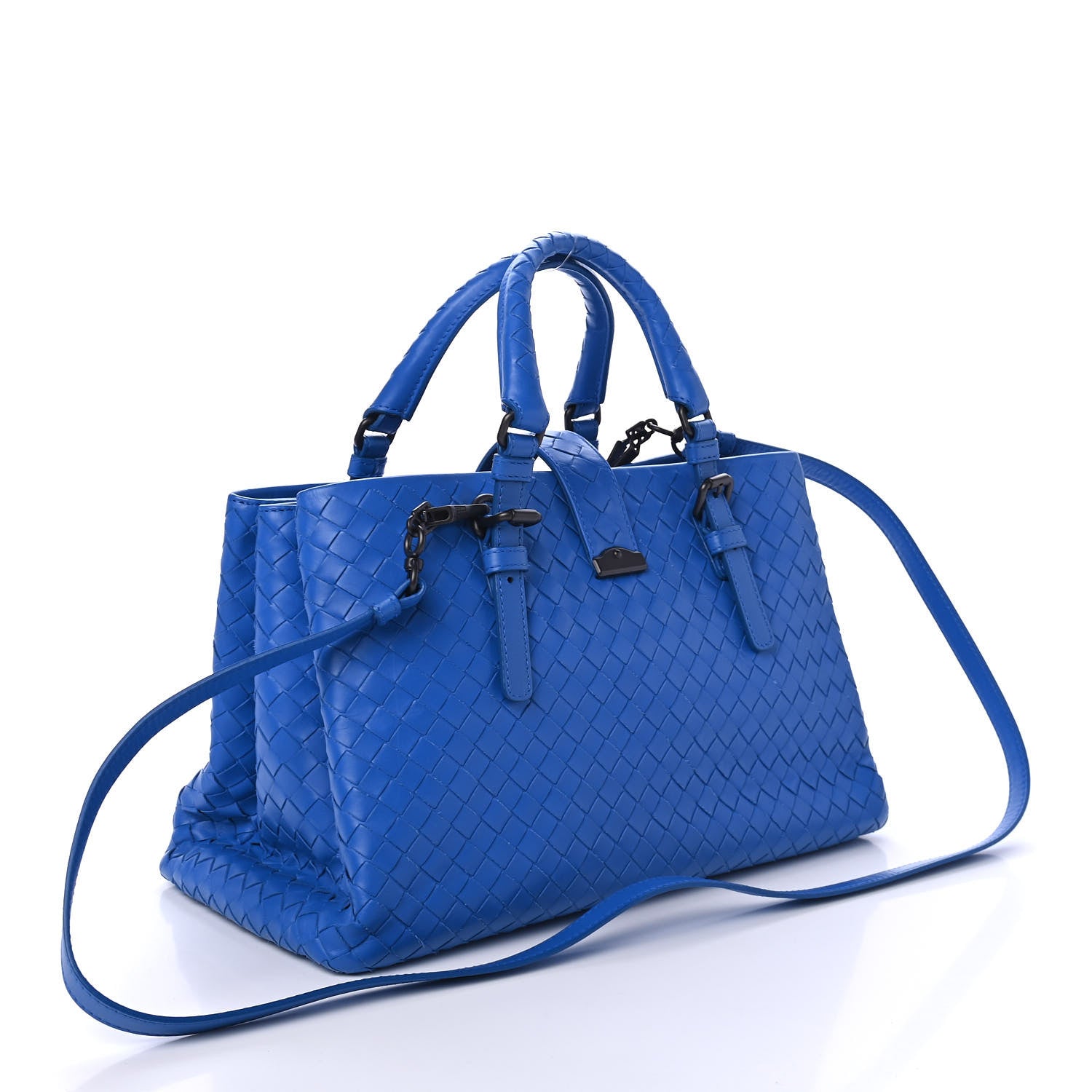 Bottega Veneta Light Calf Intrecciato Small Roma Signal Blue 2 of 4