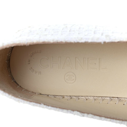 Chanel Tweed Patent CC Espadrilles 38 White 8 of 10