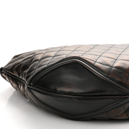 Burberry Metallic Calfskin Quilted Hoxton Hobo Bronze 7 of 8
