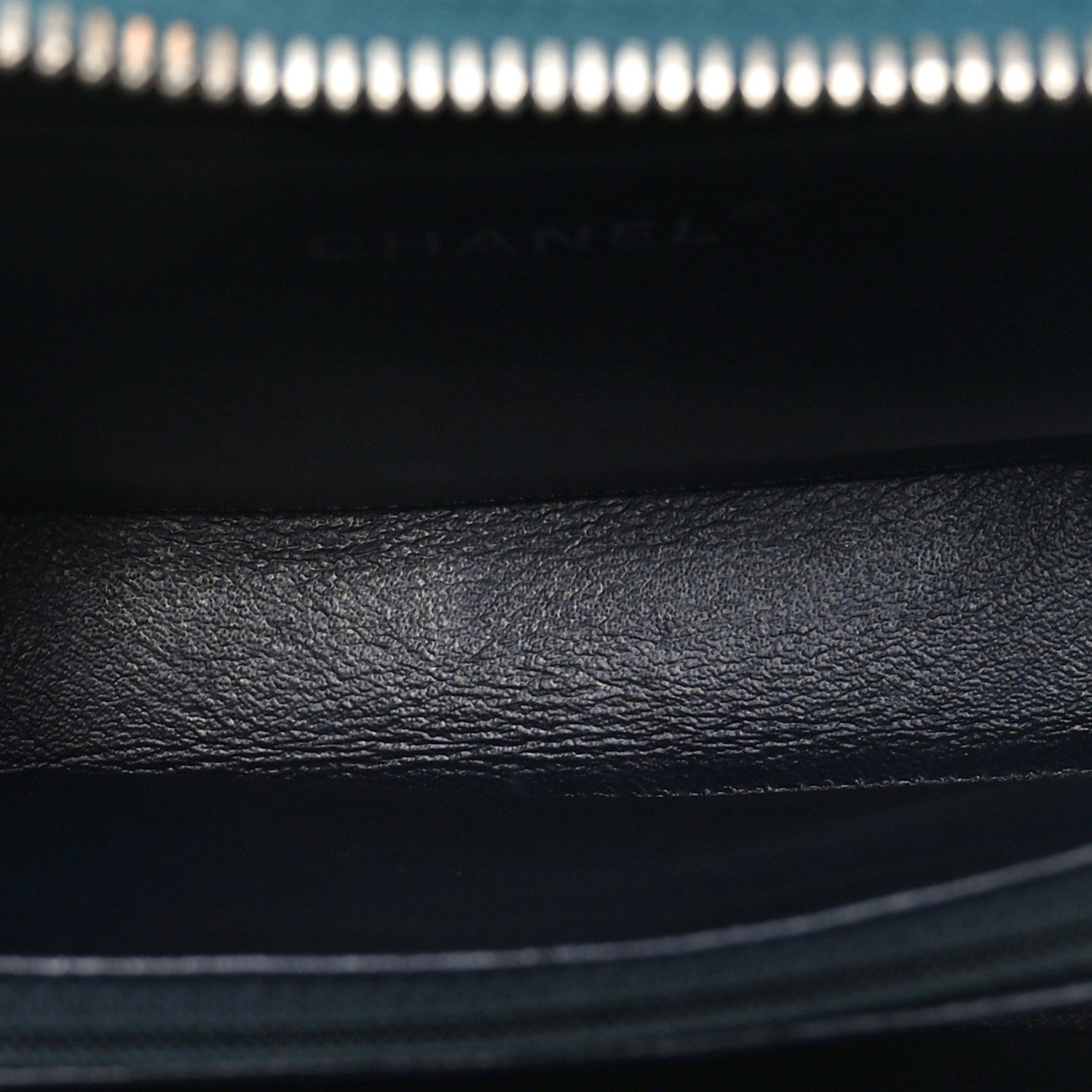 Chanel Iridescent Caviar Quilted Medium CC Filigree Vanity Case Dark Turquoise 6 of 11