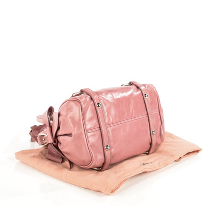Miu Miu Vitello Lux Mini Bow Bag Loto 4 of 9
