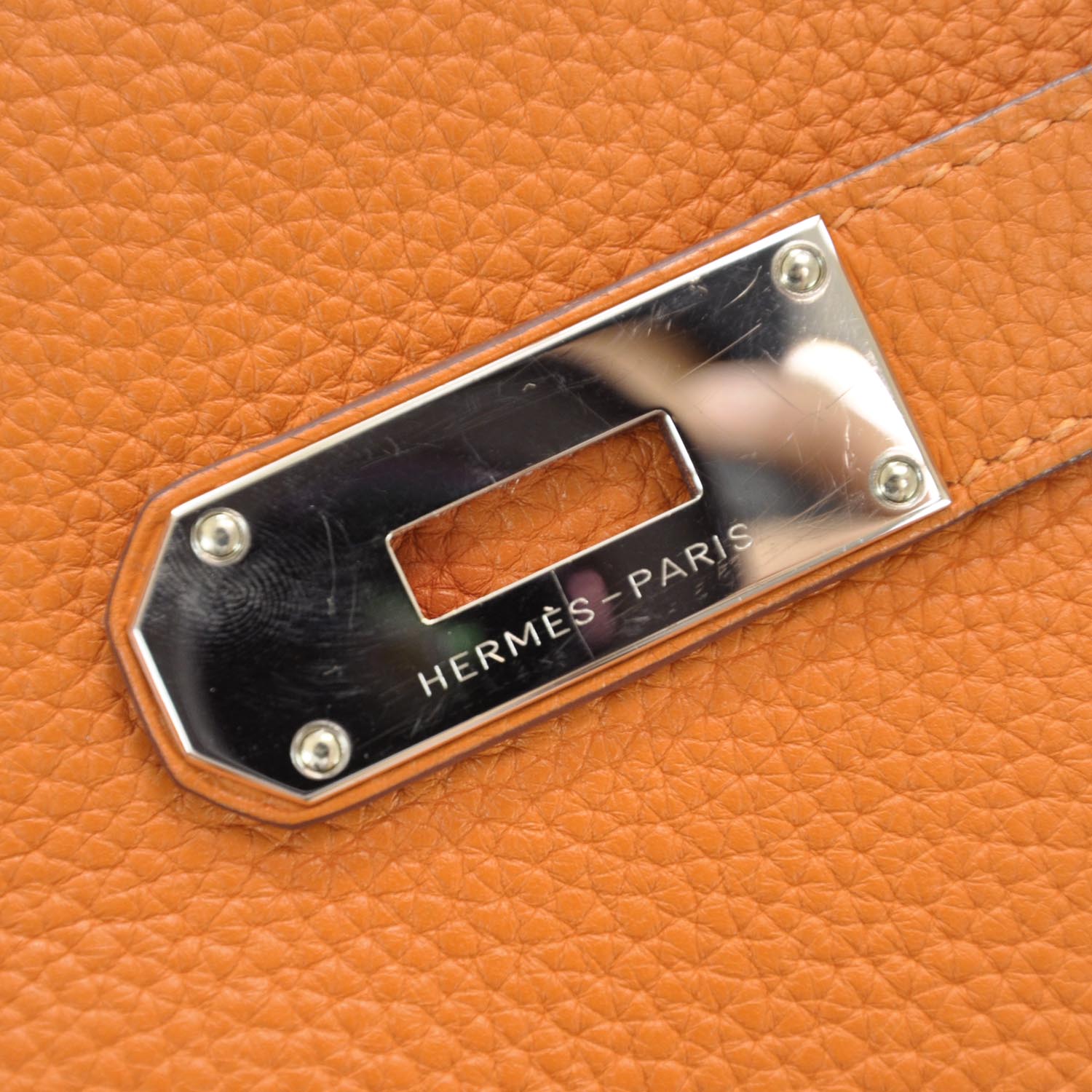 Hermes Taurillon Clemence Jypsiere 34 Orange 8 of 9