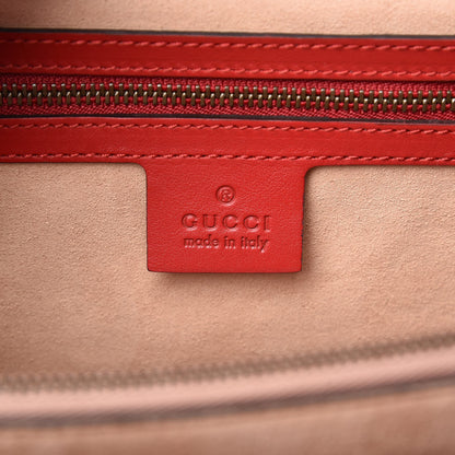 Gucci Calfskin Matelasse Medium GG Marmont Tote Hibiscus Red 6 of 14