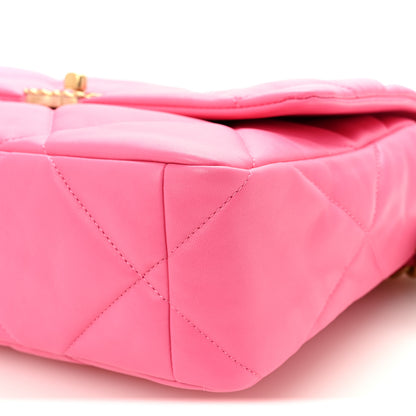 Chanel Goatskin Quilted Large Chanel 19 Flap Neon Pink 10 of 10