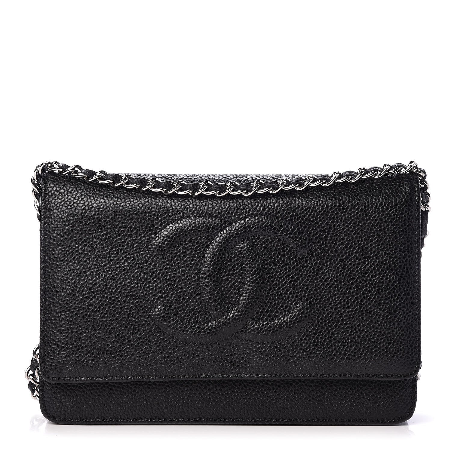 Chanel Caviar Timeless CC Wallet On Chain WOC Black 1 of 13