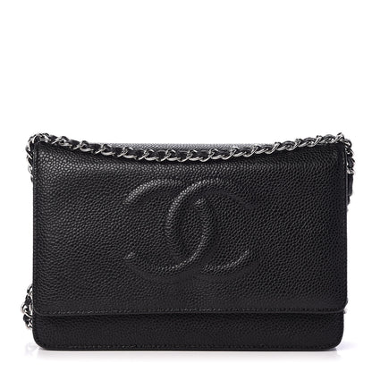 Chanel Caviar Timeless CC Wallet On Chain WOC Black 1 of 13