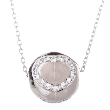 Chopard 18K White Gold Diamond Heart Ball Pendant Necklace 4 of 6