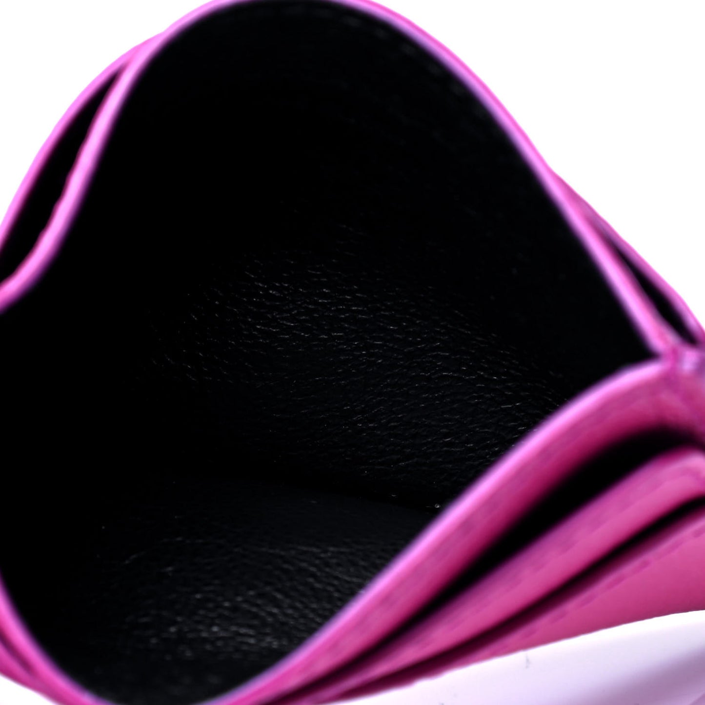 Calfskin Skull Card Holder Fuchsia