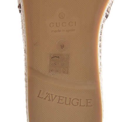 Gucci Canvas Miro Soft Calfskin Logo Mens Espadrilles 9 Greggio Cuir 7 of 10
