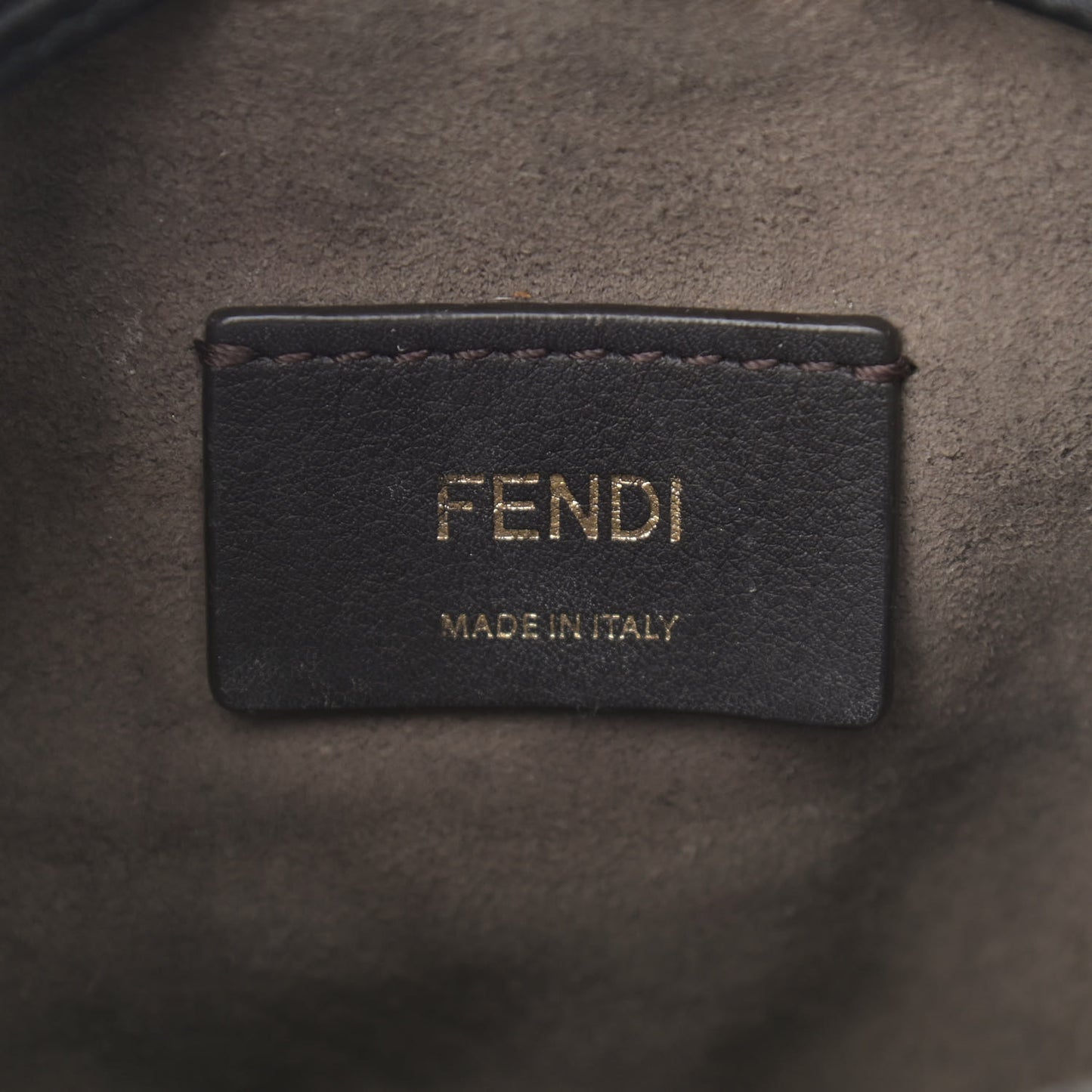 Vitello Liberty F is Fendi Bi-Color FF 1974 Embossed Mini Mon Tresor Bucket Bag Maya Black