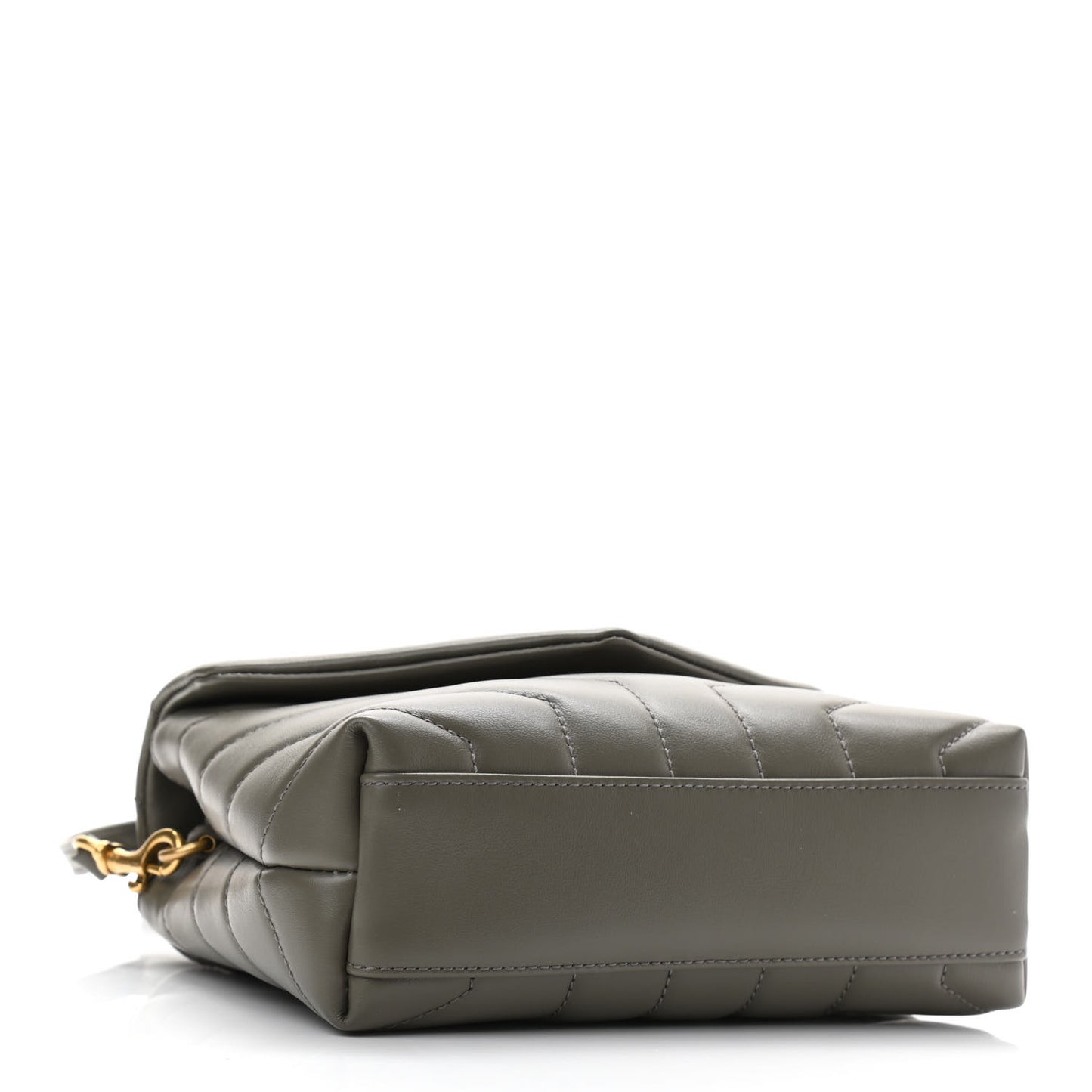 Calfskin Y Quilted Monogram Toy Loulou Crossbody Bag Grey Kaki