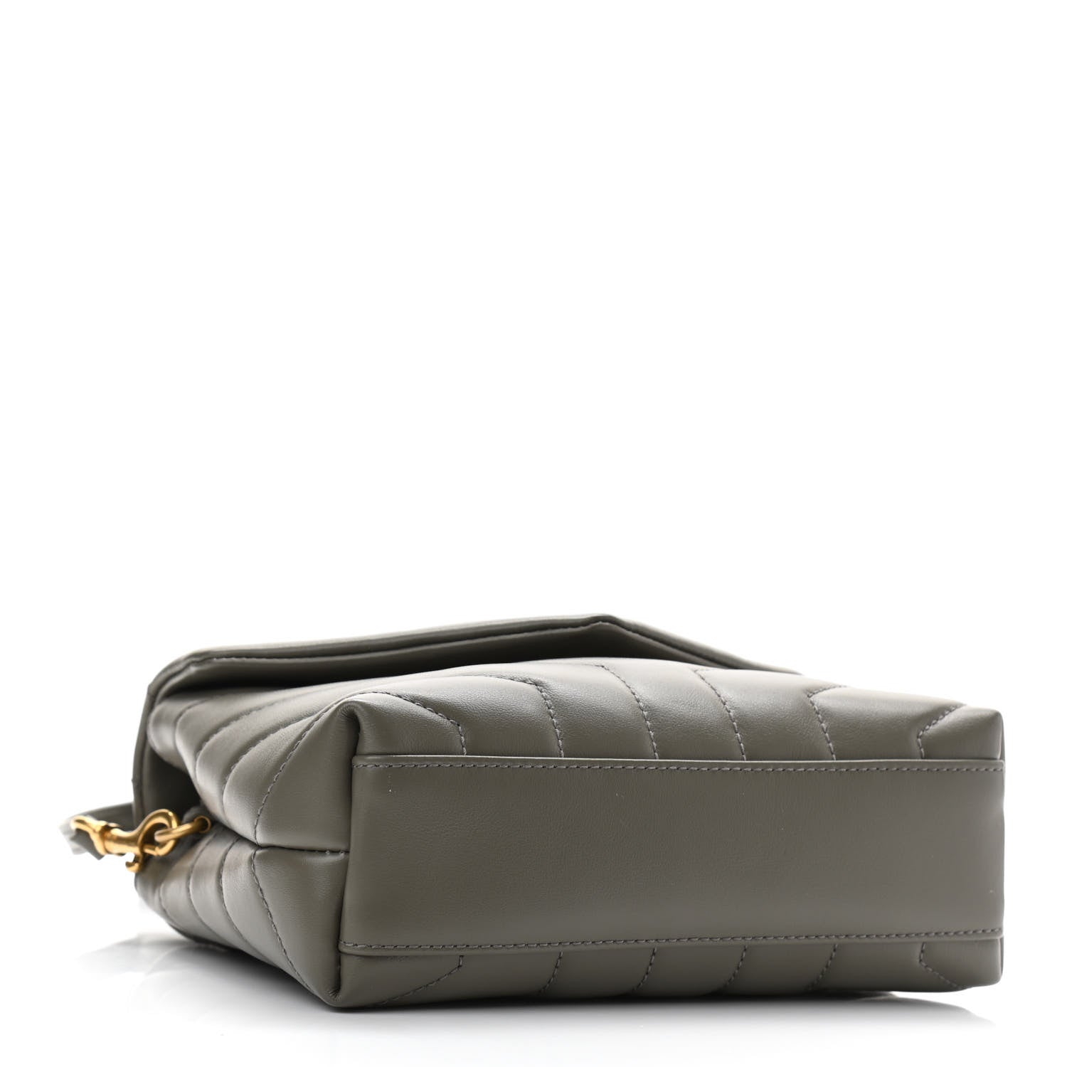 Saint Laurent Calfskin Y Quilted Monogram Toy Loulou Crossbody Bag Grey Kaki 4 of 11