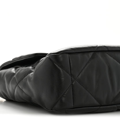 Chanel Shiny Goatskin Quilted Large Chanel 19 Flap Black 9 of 13