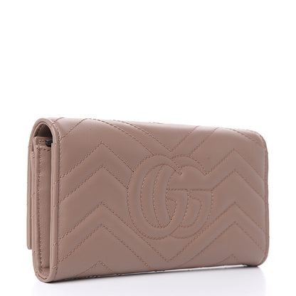 Gucci Calfskin Matelasse GG Marmont Continental Wallet Porcelain Rose 3 of 11