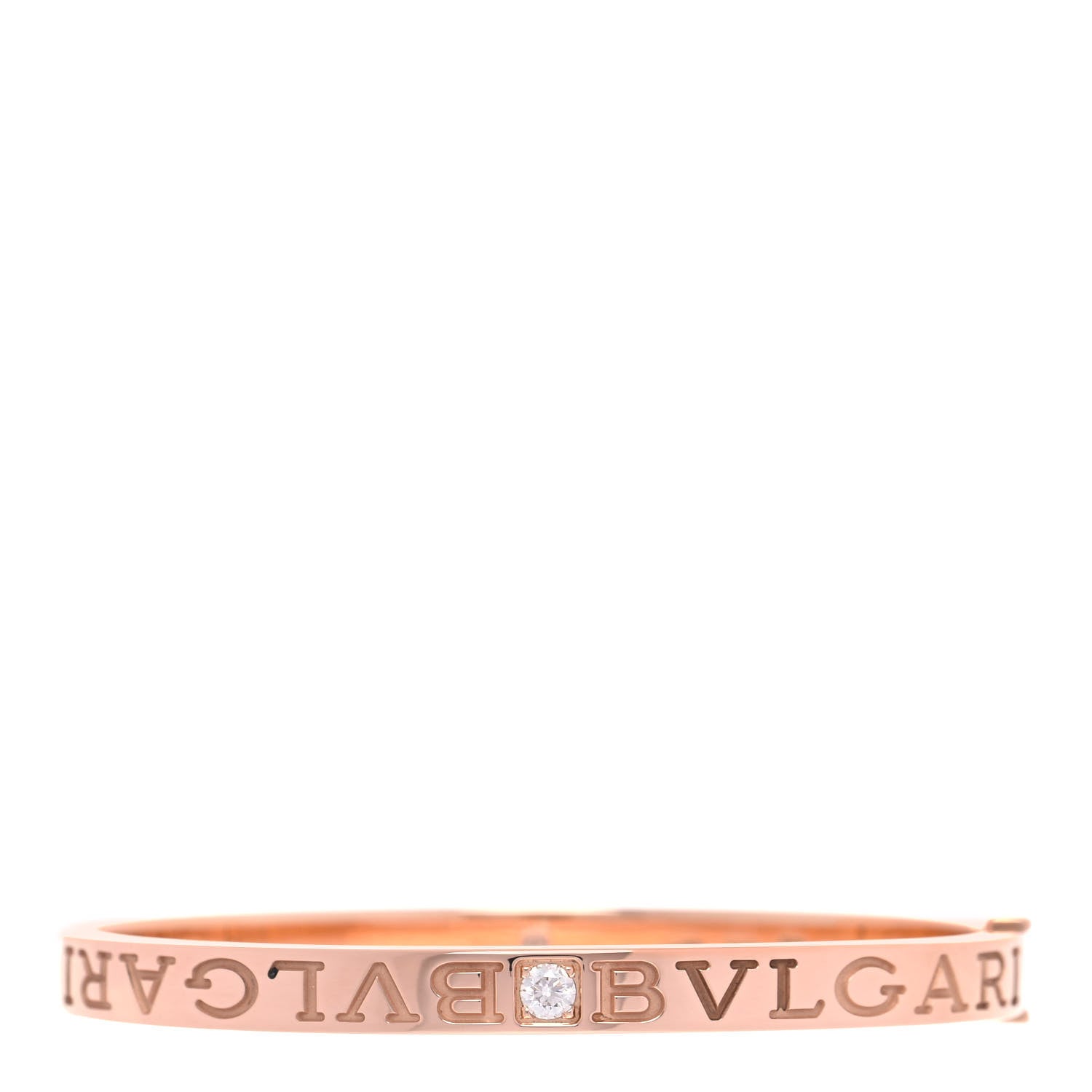 Bulgari 18K Rose Gold Diamond B.Zero1 Essential Bangle Bracelet S 3 of 6