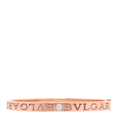 Bulgari 18K Rose Gold Diamond B.Zero1 Essential Bangle Bracelet S 3 of 6