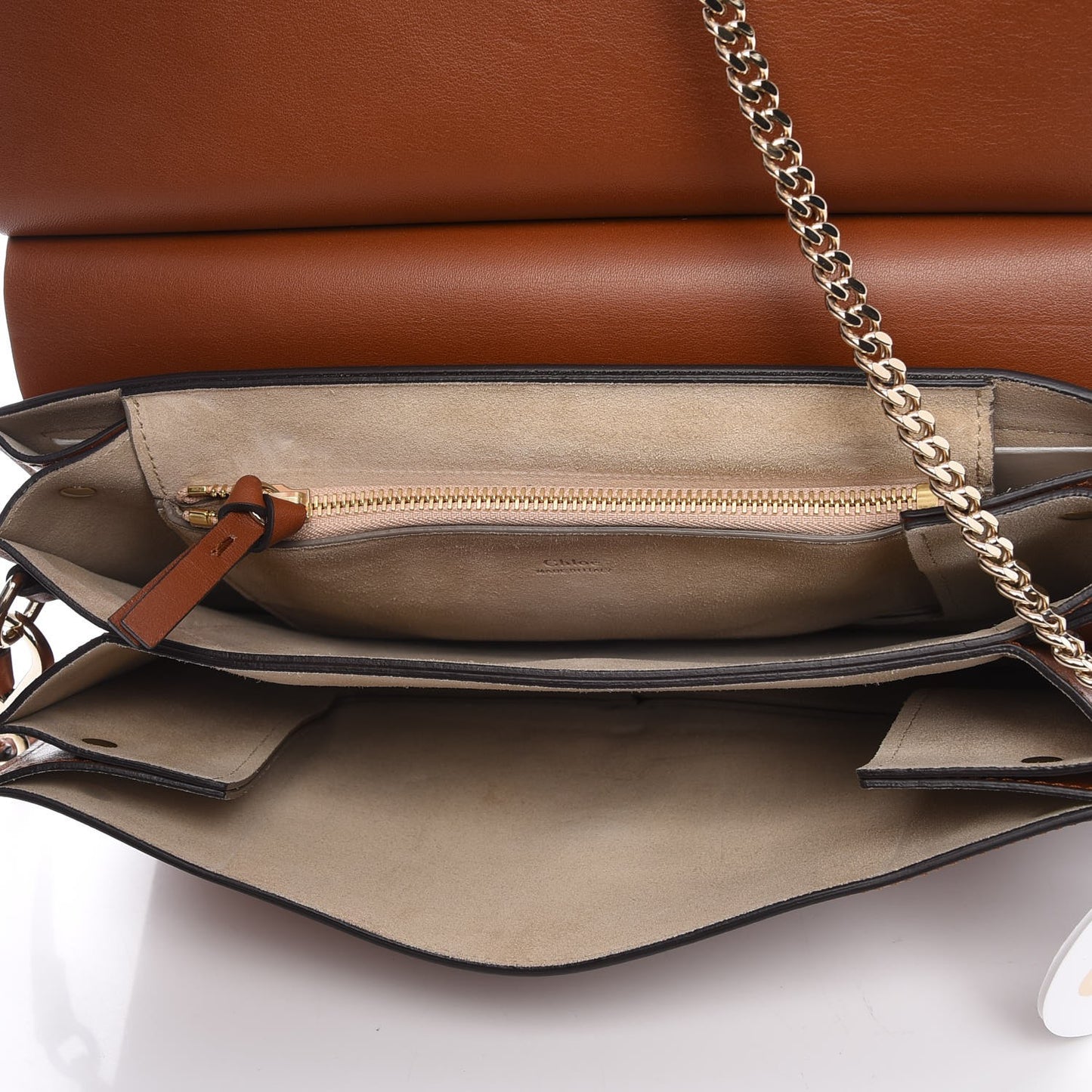 Suede Calfskin Medium Faye Shoulder Bag Tobacco