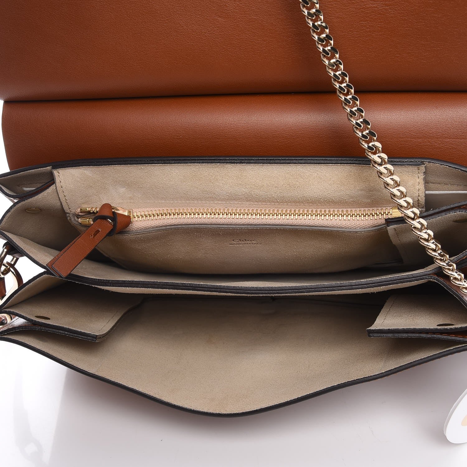 Chloe Suede Calfskin Medium Faye Shoulder Bag Tobacco 8 of 10