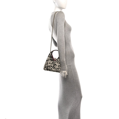 Chanel Pony Hair Printed Chic Lady Small Shopping Tote White Black 2 of 10