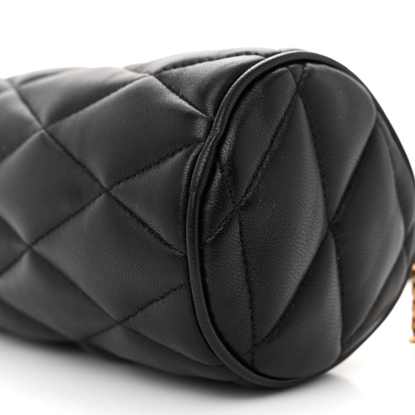Lambskin Monogram Mini Sade Tube Bag Black