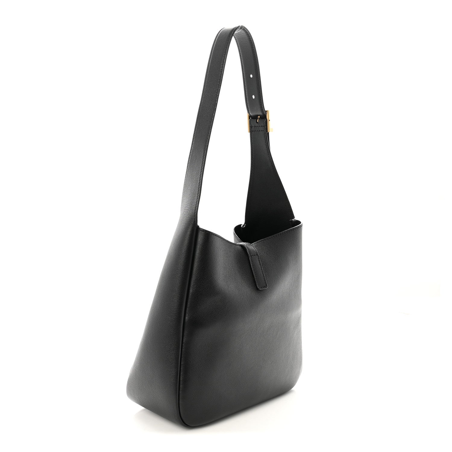 Saint Laurent Grained Calfskin Small Le 5 A 7 Soft Hobo Black 3 of 10
