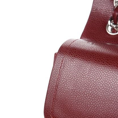 Chanel Caviar Quilted Jumbo Double Flap Dark Red 8 of 13