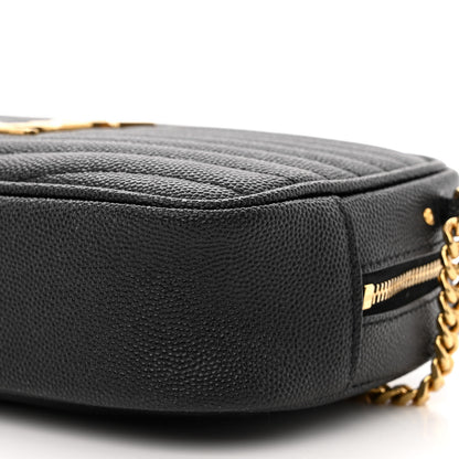 Saint Laurent Grain De Poudre Matelasse Monogram Mini Lou Camera Bag Black 10 of 14