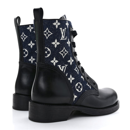 Louis Vuitton Denim Calfskin Metropolis Flat Ranger Boot 38 4 of 7